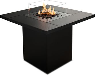 Planika Table Carr&eacute;e - Chemin&eacute;e &Agrave; Gaz DExt&eacute;rieur Et Table De Jardin En Un Seul Appareil - Compartiment Int&eacute;rieur Pour La Bouteille De Gaz - R&eacute;sistant Aux Inte