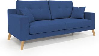 Divani.Store Danish Sof&aacute; Moderno De Tela Suave E Impermeable 186 Cm Azul