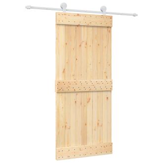 vidaXL Puerta Corredera Natural Y Blanco 90 X 210 Cm Vidaxl