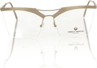 Frankie Morello Clubmaster Metalen Bruin Glitter Bril - unisex - Brillen - Beige - ONE Size - Accessoires