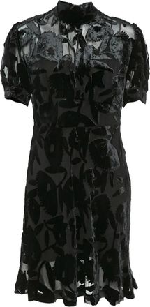 Alexander McQueen Fluwelen jurk met bloemen - Zwart