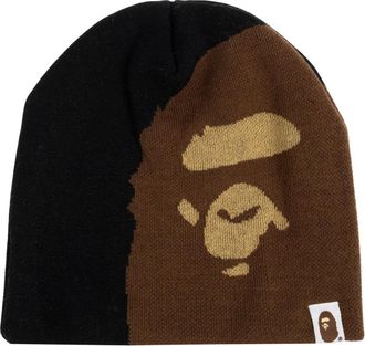 A Bathing Ape Beanies, male, Black, Size: ONE SIZE Logo Beanie
