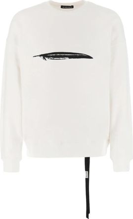 Ann Demeulemeester Katoenen Sweatshirt - Heren - Sweatshirts - Wit - XL - Katoen - Hoodies & sweatvesten