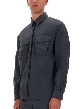Versace Jeans Couture Zippered Polyester Shirt - Gray