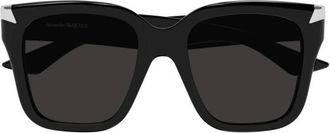 Alexander McQueen Grey Square Ladies Sunglasses AM0440S 001 53