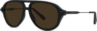 Vuarnet Peak Zonnebril - Heren - Zonnebrillen - Zwart - 56 MM - Nylon - Accessoires