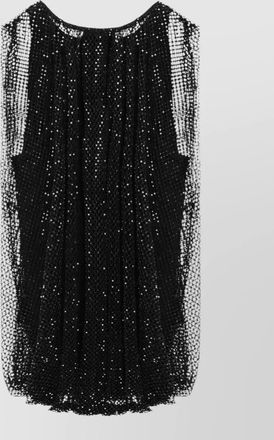 Sportmax mesh dress overlay sequin sleeveless design