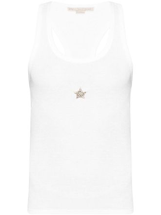 Stella McCartney Canotta con applicazione a stella - Bianco