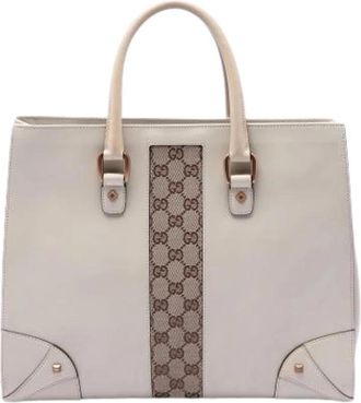 Gucci Pre-owned Tote Bag - Dames - Vintage Handtas - Wit - ONE Size - Leer - Vintage