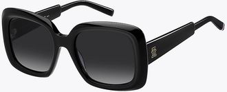 Tommy Hilfiger Womens Square-Frame Sunglasses - Black