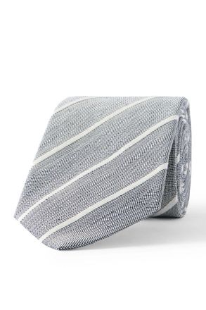 Richard James Striped Silk and Linen-Blend Gabardine Neck Tie