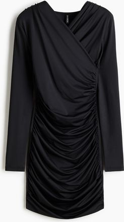 H&M Drapiertes Jerseykleid - Schwarz