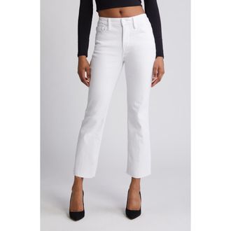 Good American Good Straight High Waist Raw Hem Straight Leg Jeans in White 037 at Nordstrom Rack, Size 10