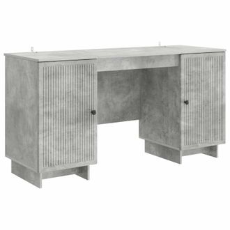 vidaXL Escritorio Gris Hormig&oacute;n Madera De Ingenier&iacute;a Vidaxl
