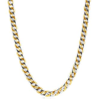 Pompeii3 Mens Curb 14k Gold (48gram) or Platinum (90gram) 7.5mm Link Chain Necklace 20