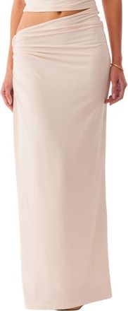 SNDYS Amabel Asymmetric Waist Maxi Skirt in Cream at Nordstrom, Size X-Large