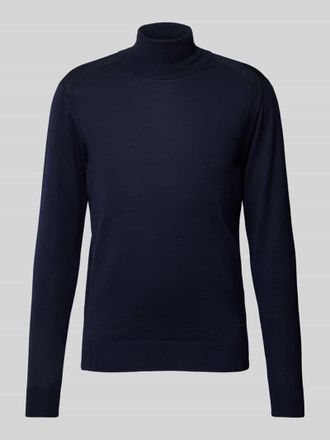 Manuel Ritz Strickpullover mit Rollkragen in Marine, Größe M