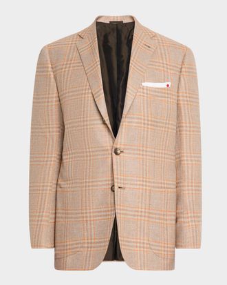 Kiton Men & apos;s Plaid Single-Breasted Sport Coat