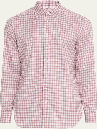 Bergdorf Goodman Mens Plaid Button-Front Dress Shirt
