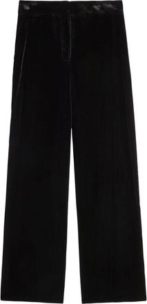 Veronica Beard Pantaloni a gamba ampia in velluto - Nero