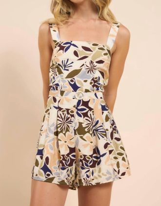 Sadie & Sage Belted Open Road Romper In Multi
