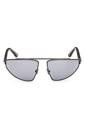 Tom Ford Parker 64mm Oversize Pilot Sunglasses in Dark Ruthenium/Smoke Lens at Nordstrom