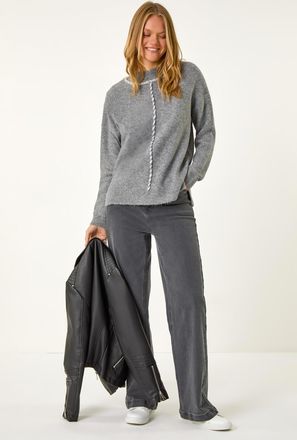 Roman Funnel Neck Seam Detail Jumper