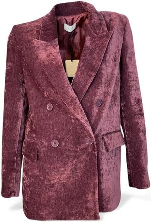 Vicolo Recht Gesneden Double-Breasted Blazer - Dames - Blazers - Bruin - M - Jassen