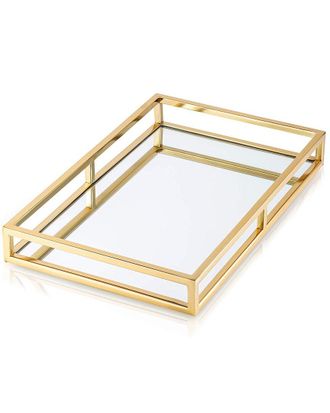 Classic Touch Oblong Mirror Tray