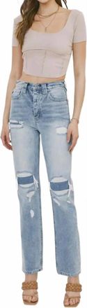 Kancan Christian Knee Patch Jean In Light