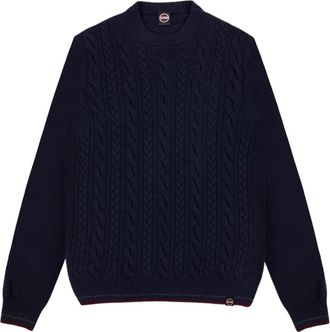 Colmar Kabelgebreide trui met ronde hals - Heren - Ronde hals truien - Blauw - L - Wol - Truien & Vesten