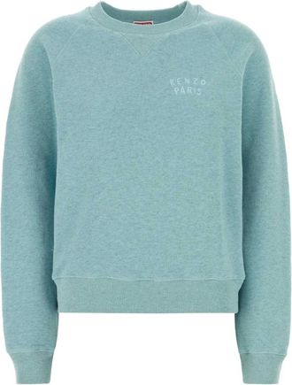 Kenzo Melange Katoenen Sweatshirt - Dames - Sweatshirts - Blauw - M - Katoen - Hoodies & sweatvesten
