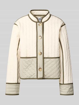 Comma Jacke mit Stehkragen und Knopfleiste in Offwhite, Gr&ouml;&szlig;e XL