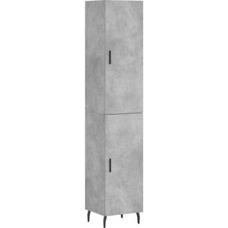 vidaXL Vidaxl - Aparador De Madera Contrachapada Gris Hormig&oacute;n 34,5x34x180 Cm