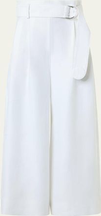 Akris Fiorella Linen Wide-Leg Culotte Pants