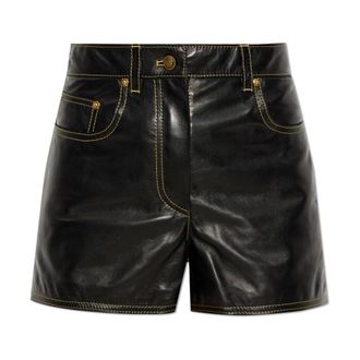 Versace Dames, Korte broeken, Zwart, Maat: XS Leer