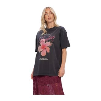 Catwalk Junkie Oversized Graphic T-Shirt - Dames - Tops - Grijs - Maat: M
