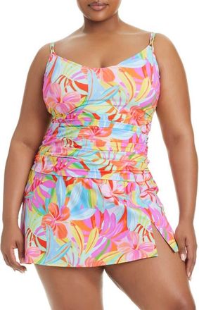 Bleu Rod Beattie High Waist Skirted Bikini Bottoms in Multi Pink at Nordstrom, Size 22W