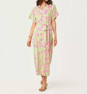 Lilly Pulitzer Mckennon Maxi Shirtdress In Pistachio Marcaron Alina