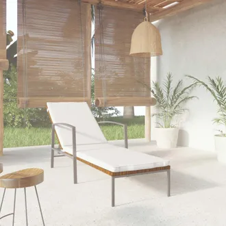 vidaXL Garden Sun Tolanter Con Coj&iacute;n Mimbre Pe Brown