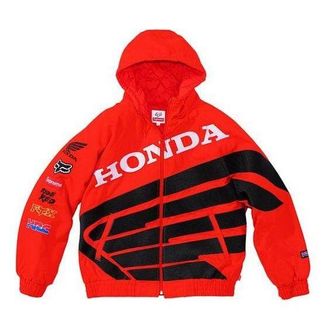 SUPREME x Honda Fox Racing Puffy Zip Up Jacket Red SUP-FW19-596