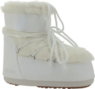 Moon Boot Womens Icon Low Faux Fur Boots Optical White Polyamide