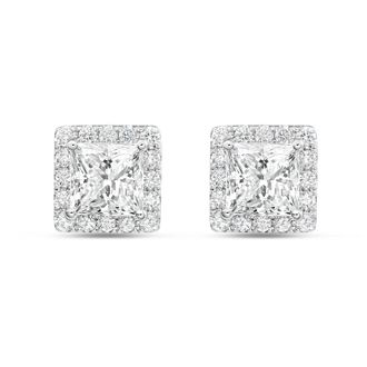 Diana M. Jewels 14KT WHITE GOLD LAB GROWN FASHION EARRINGS WEIGHING 5.00 CTS TW