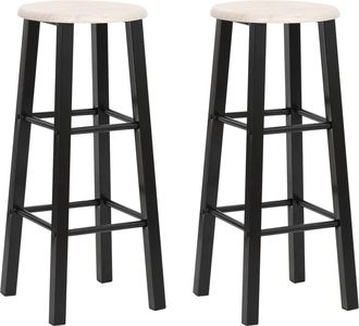 vidaXL Taburetes De Cocina 2 Unidades Mdf Negros Vidaxl