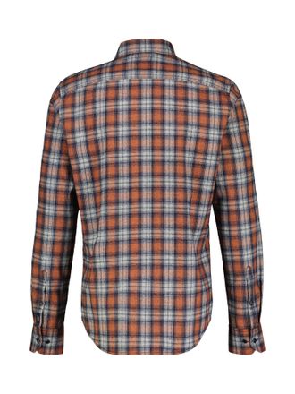 Lerros Karohemd LERROS LERROS Herren Karohemd in Strukturqualit&auml;t, Herren, Gr. S, Normalgr&ouml;ssen, orange (spicy orange), 55% Baumwolle, 45% Polyester, Hemden 
