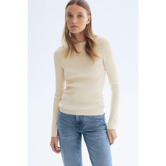 H&M Rib-knit Top in Light Beige at Nordstrom, Size Xx-Large