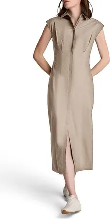Kenneth Cole Pleated Maxi Shirtdress in Burlap at Nordstrom, Size 10