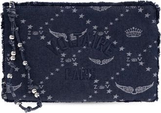 Zadig&Voltaire Angel Clutch - Dames - Clutches - Blauw - ONE Size - Katoen - Tassen