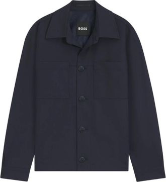 HUGO BOSS Jassen, Heren, Blauw, M, Wol, Jassen