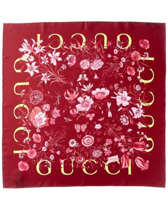 Gucci Flora Print Silk Scarf